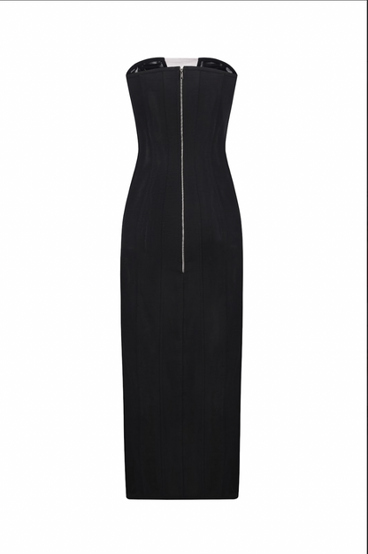 MIDI CORSET DRESS WITH A SIDE SLIT