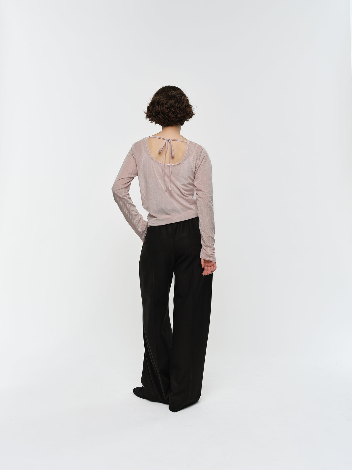 HONEY WARM WIDE PANTS BLACK