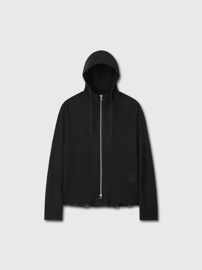 LIGHT WOOL HOODED ZIP JACKET