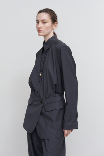 BLOUSE WITH SUITING DETAIL