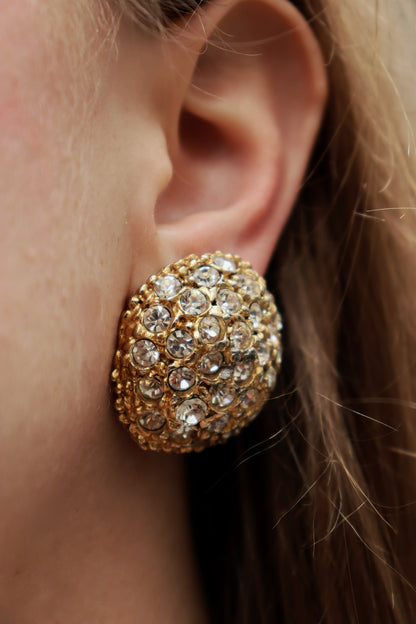 VINTAGE - YSL CRYSTAL EAR CLIPS