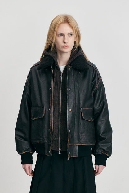 DETACHABLE A-2 LEATHER BLOUSON