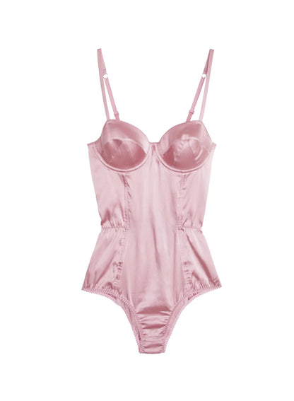 SATIN BULLET BODYSUIT PINK