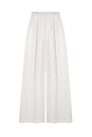 WIDE-LEG SHEER LINEN TROUSERS