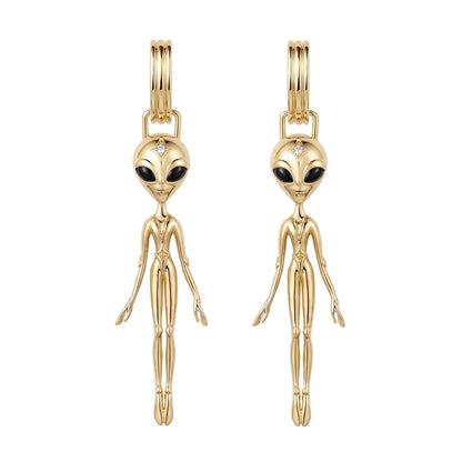 DIAMOND EARRINGS IN 18K VERMEIL GOLD – SHE’S AN ALIEN