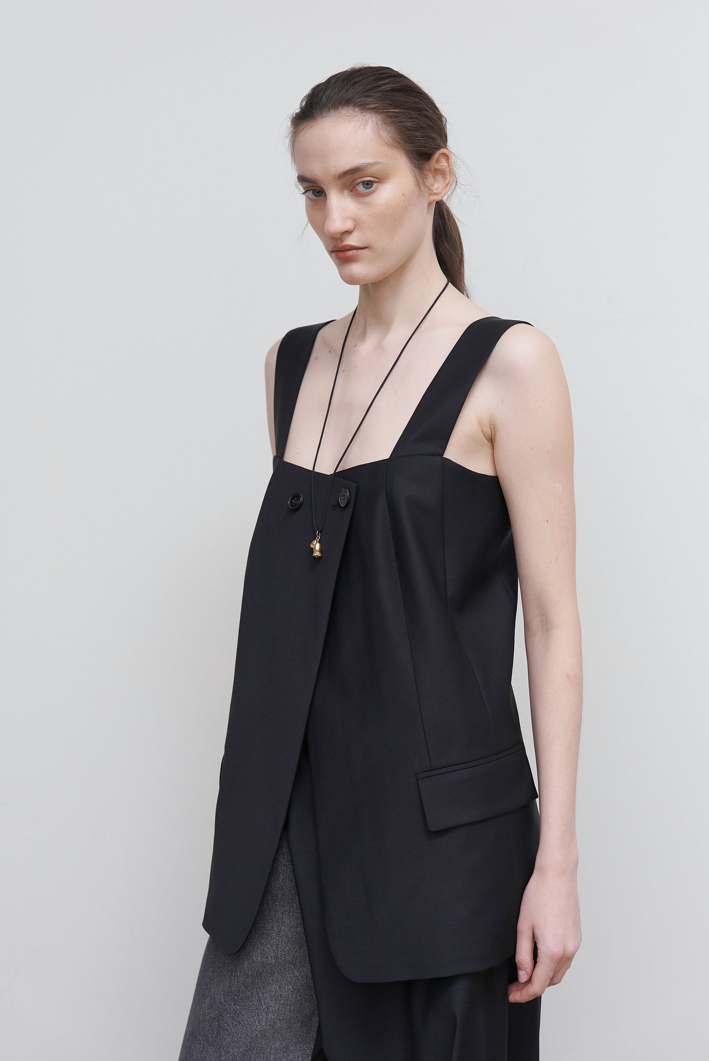 WOOL-BLEND TAILORED VEST