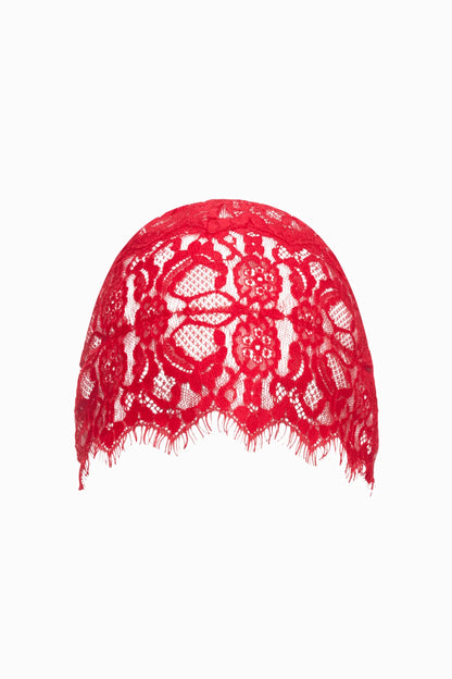 LACE HAT RED