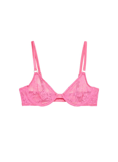 LE STRETCH LACE DEMI BRA PINK
