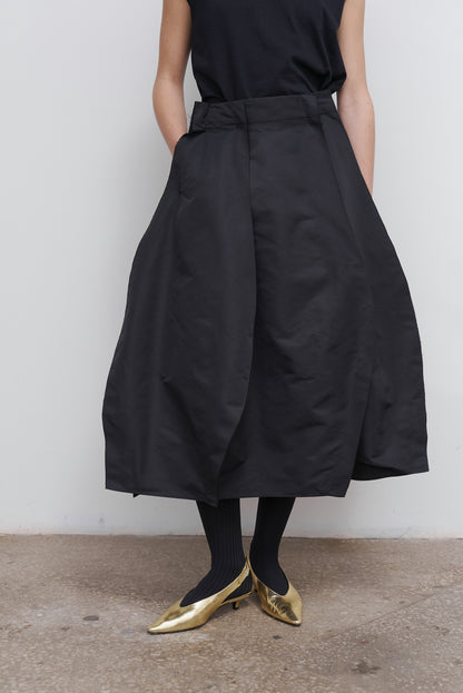 RUFFLED MIDI SKIRT