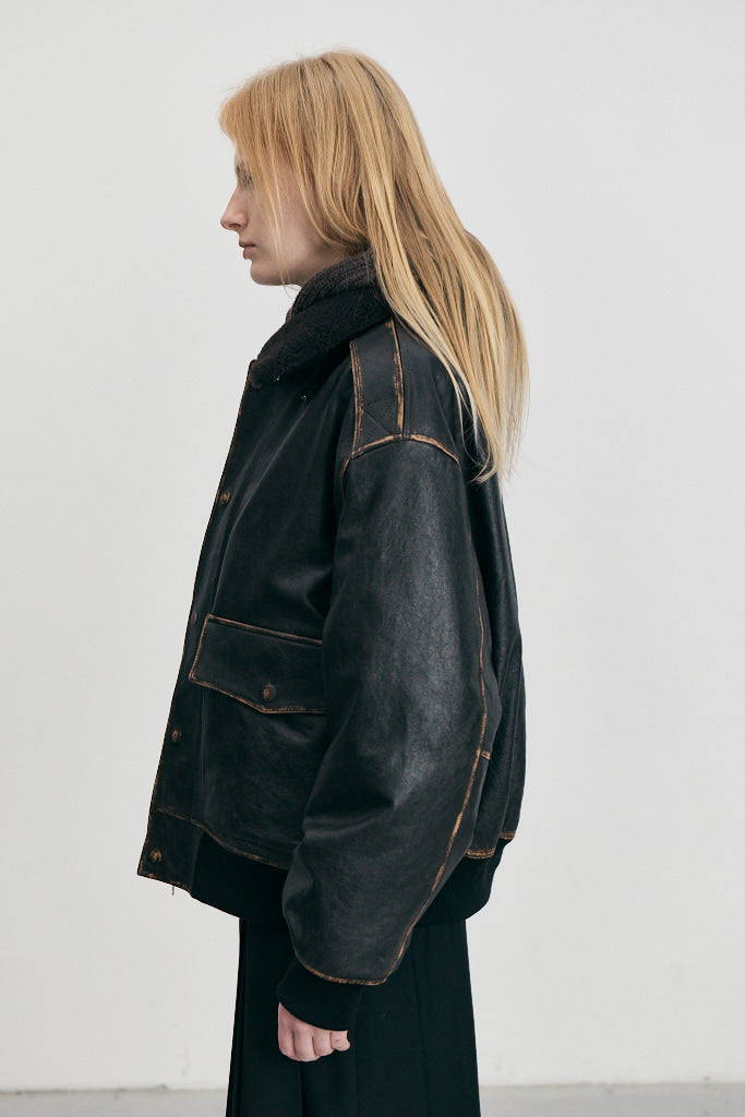 DETACHABLE A-2 LEATHER BLOUSON