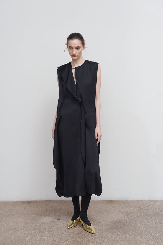 RUFFLED SHIRT DRESS