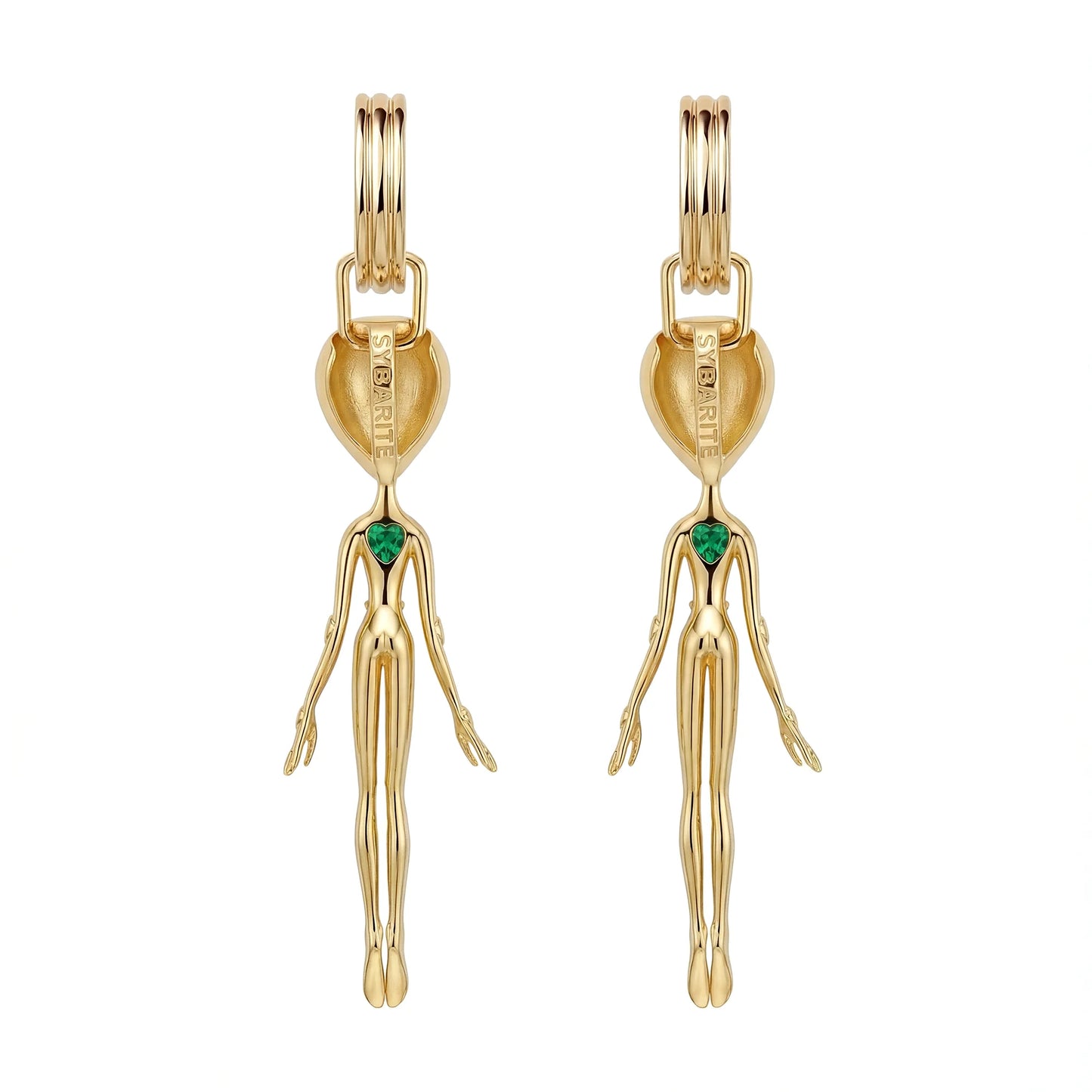 DIAMOND EARRINGS IN 18K VERMEIL GOLD – SHE’S AN ALIEN
