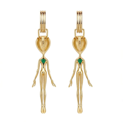 DIAMOND EARRINGS IN 18K VERMEIL GOLD – SHE’S AN ALIEN