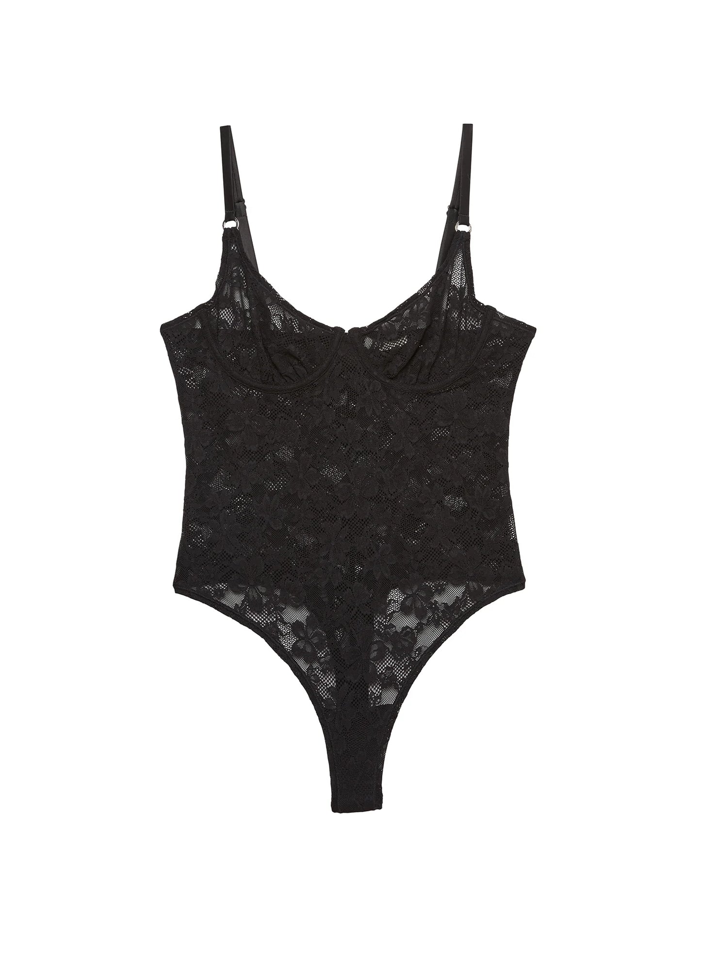 LE STRETCH LACE BODYSUIT BLACK