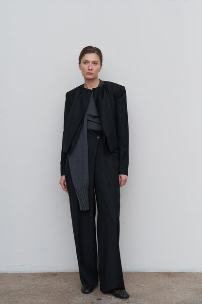 CROPPED DRAPED-NECK JACKET