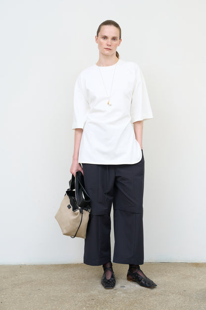 ZIP MINI BAG IN CANVAS WITH SHOULDER STRAP