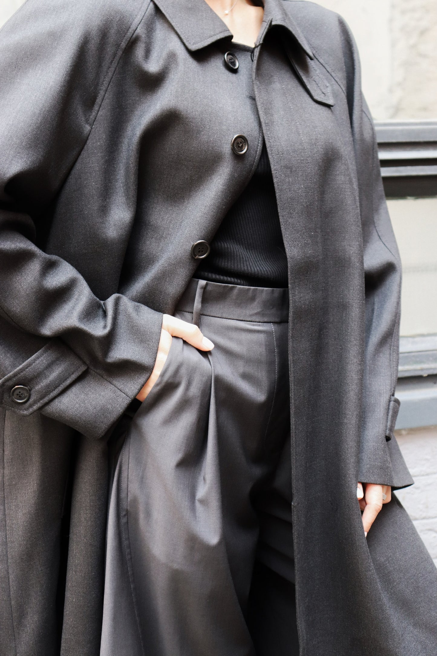 H-LINE WOOL MAC COAT