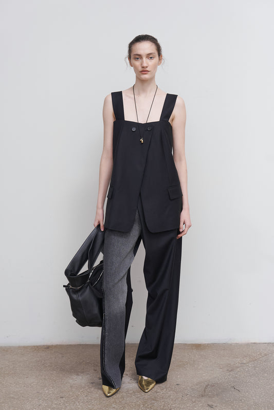 WOOL-BLEND TAILORED VEST