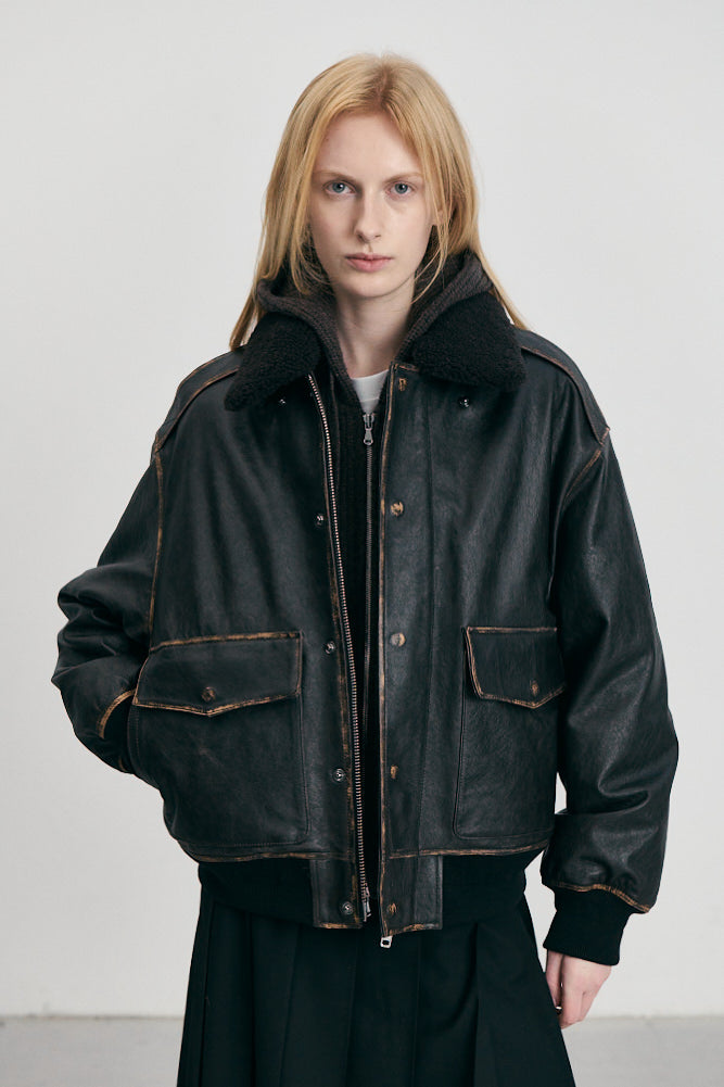 DETACHABLE A-2 LEATHER BLOUSON