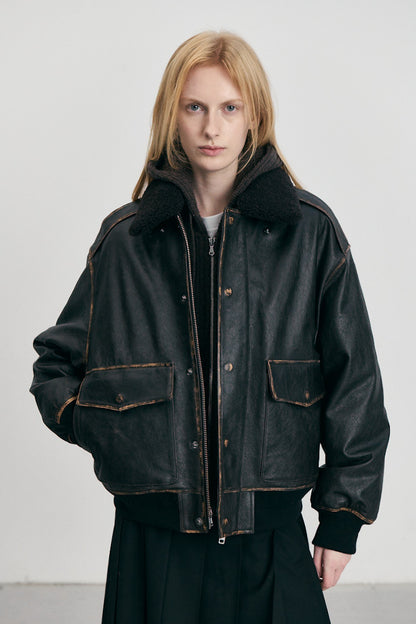 DETACHABLE A-2 LEATHER BLOUSON