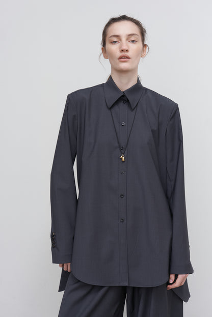 BLOUSE WITH SUITING DETAIL