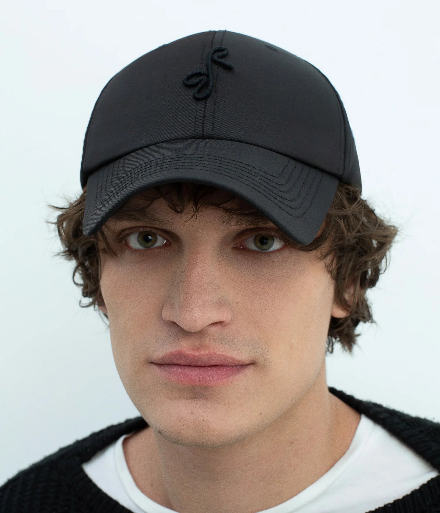 MONOGRAM-EMBELLISHED BASEBALL BLACK CAP