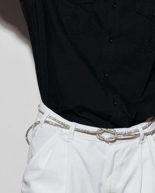 SILVER CRYSTAL BELT