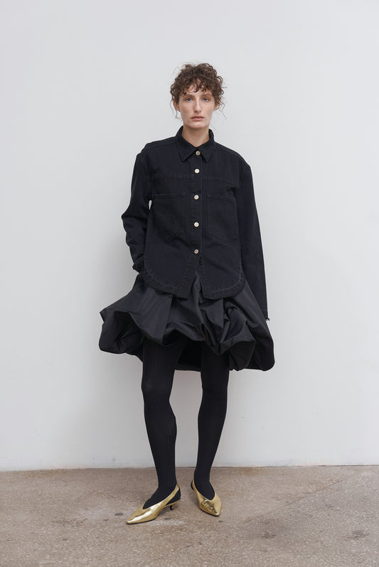 RUFFLED MIDI SKIRT