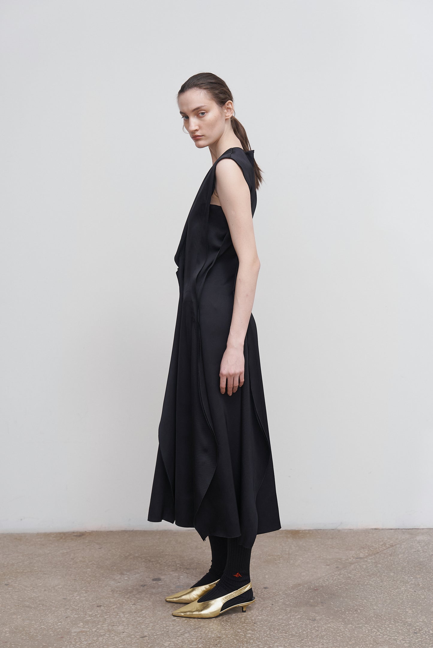 RUFFLED SHIRT DRESS