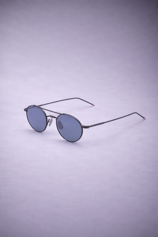 OVAL SUNGLASSES IN TITANIUM BLACK