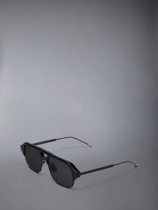 ACETATE AND TITANIUM AVIATOR PILOT SUNGLASSES