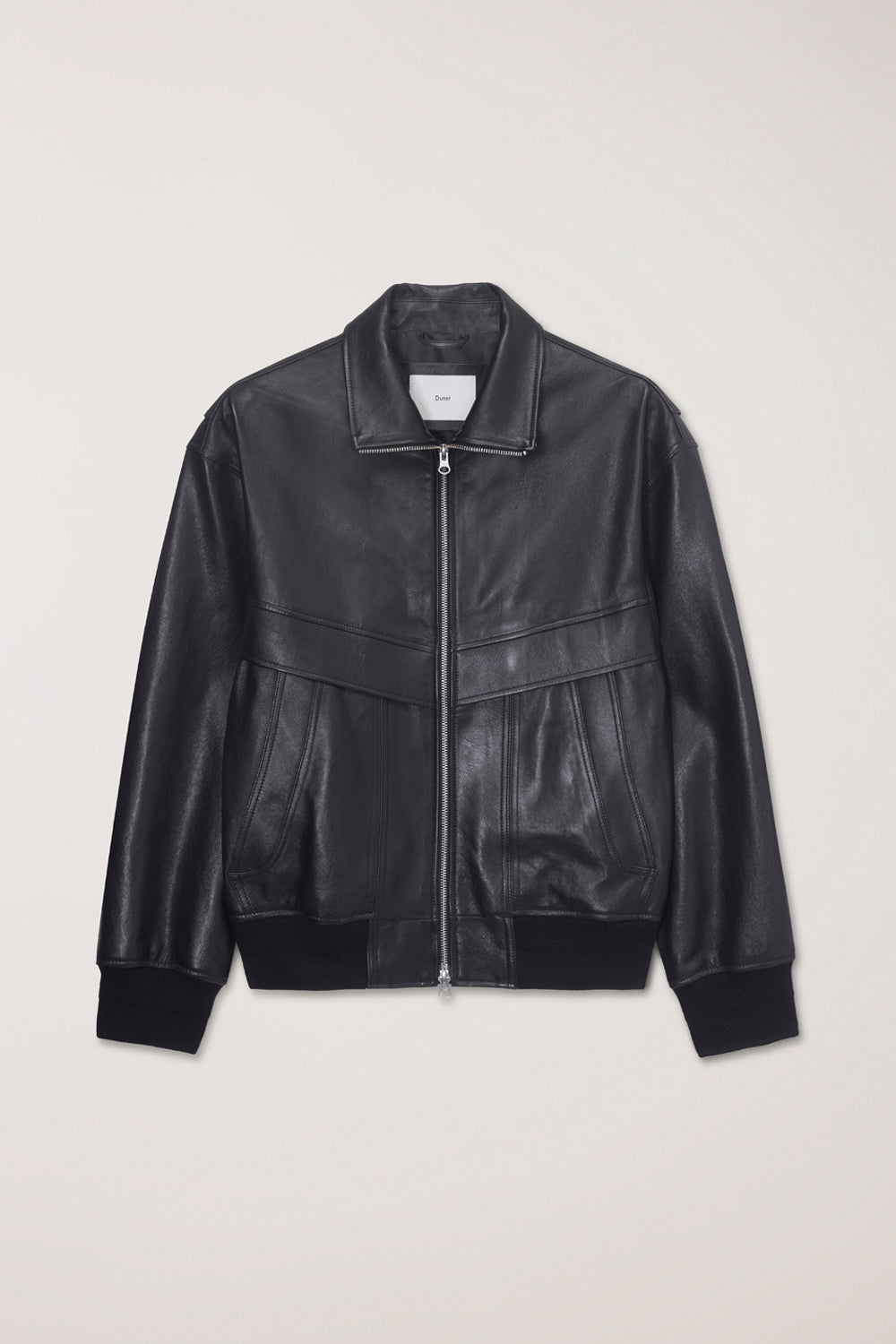 STAND COLLARED LEATHER BLOUSON BLK