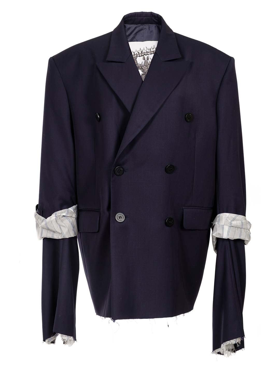 NAVY WOOL BLEND BLAZER