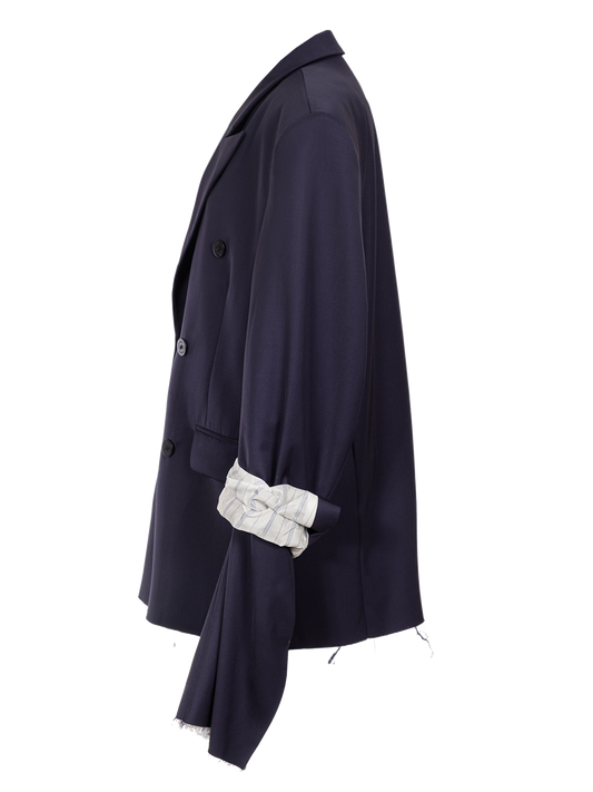 NAVY WOOL BLEND BLAZER