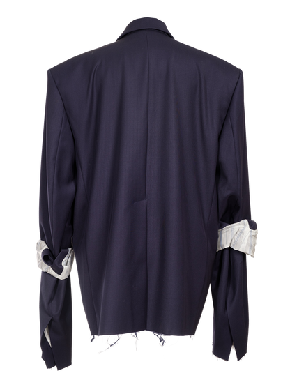 NAVY WOOL BLEND BLAZER