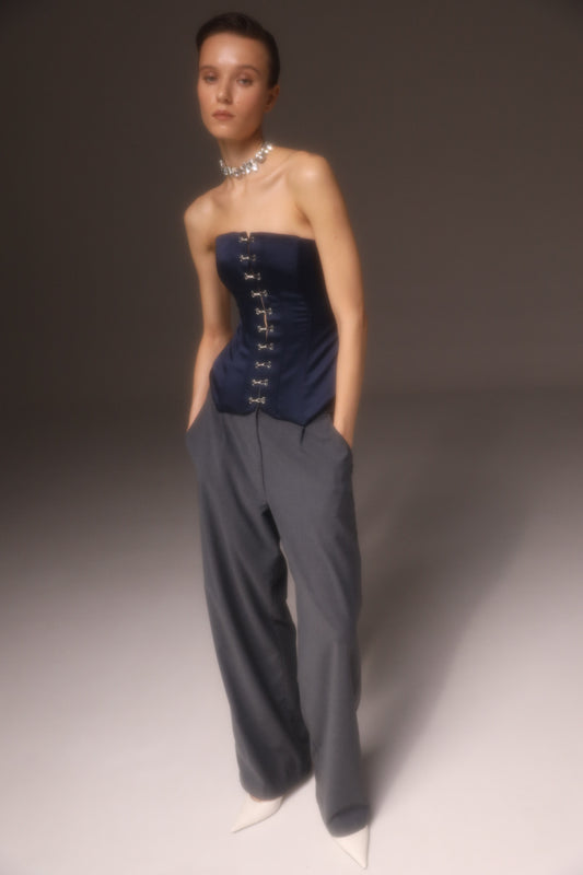 LOREN NAVY-BLACK CORSET DOUBLE-SIDED