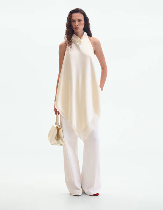 IVORY STRAIGHT-LEG JEANS