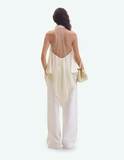 IVORY STRAIGHT-LEG JEANS