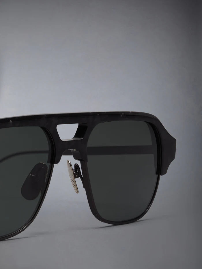 ACETATE AND TITANIUM AVIATOR PILOT SUNGLASSES