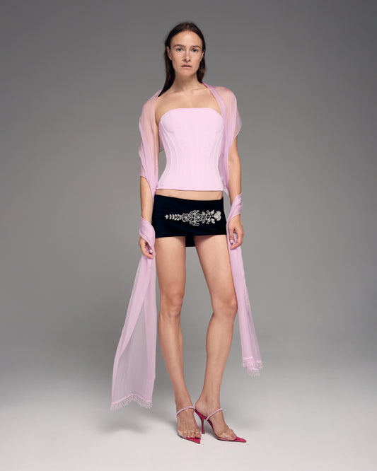 PINK STRAPLESS CORSET