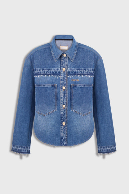 FRAYED DENIM SHIRT