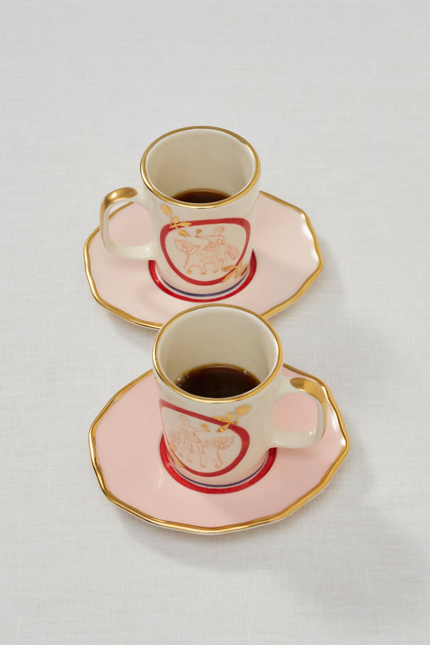 HORSEMAN TEA CUP AND SAUCER