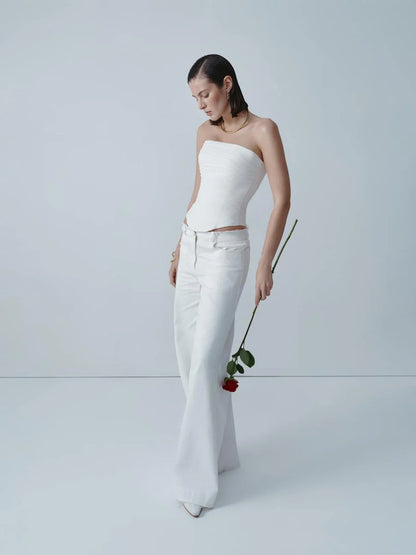IVORY WIDE -LEG JEANS