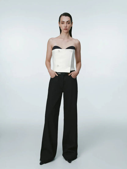 BLACK WIDE -LEG JEANS