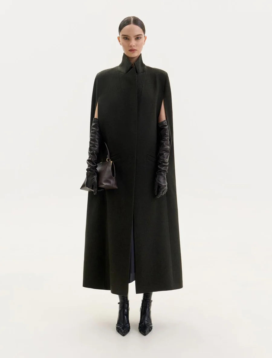 DARK GREEN MIDI CAPE