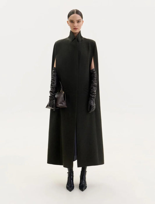 DARK GREEN MIDI CAPE
