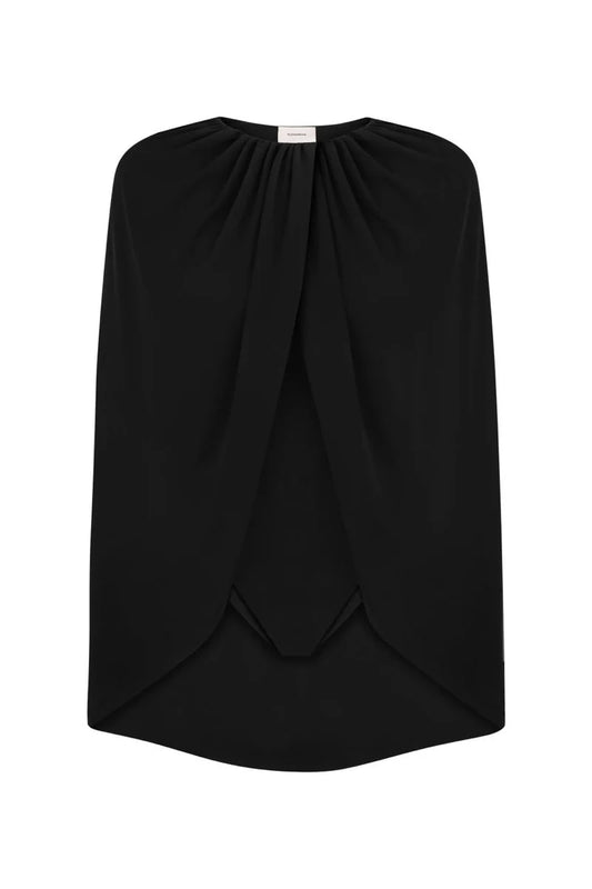 BLACK JERSEY CAPE BODYSUIT