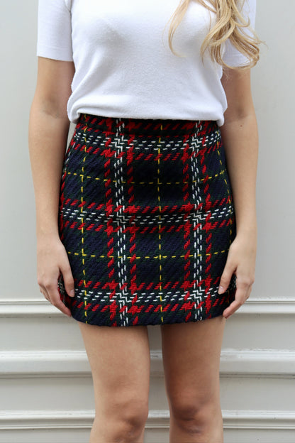 VINTAGE - MIU MIU WOOL TARTAN SKIRT