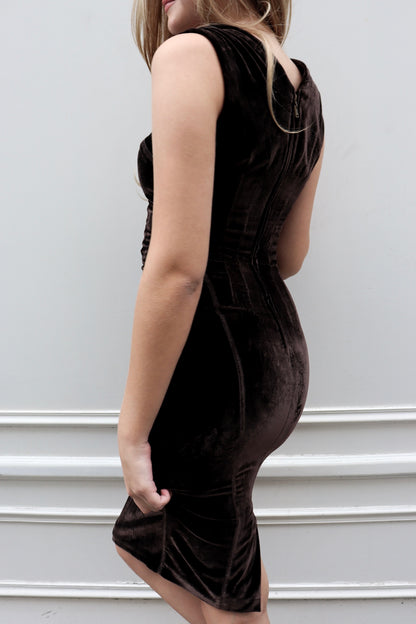 VINTAGE - LV BROWN VELVET DRESS