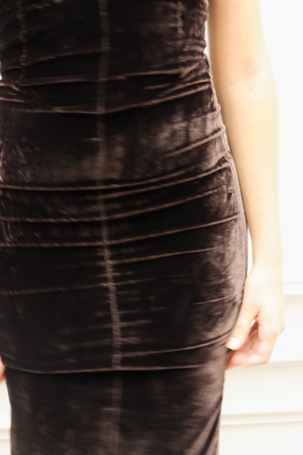 VINTAGE - LV BROWN VELVET DRESS